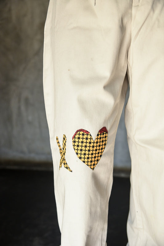 The Huba – Statement Cotton & Wool Shirt, Pants and Raffia Clutch Set