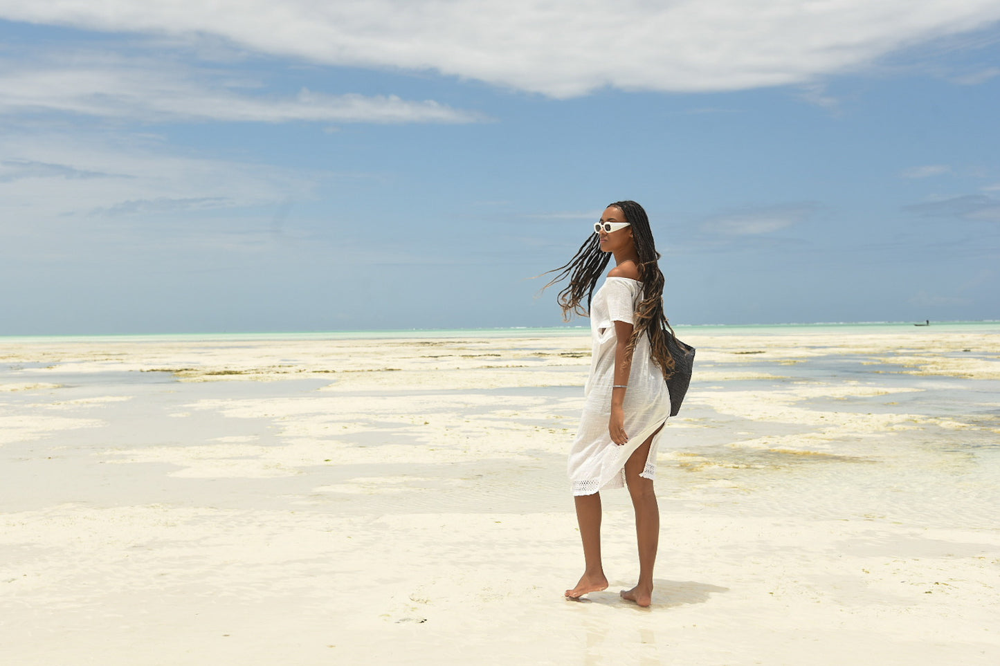 Huba Kindege Beach Cover-Up Dress – White (Free Size)